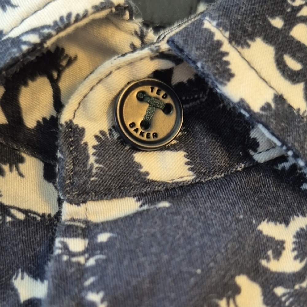 Ted Baker London Mens Short Sleeve  Black and White Button Down Shirt RN95229 - Picture 11 of 12